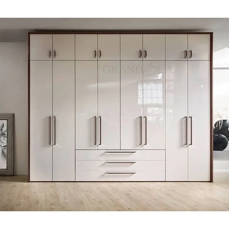 Factory Modern Wardrobe Storage Cabinet individual Closet Bedroom Furniture customized High gloss wardrobe cabinet