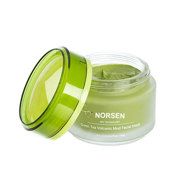 OEM vegan organic skin care private label green tea deep cleansing repairing face mud mask for all skin types