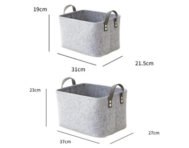 Large Containers Cubes Felt  Toys Organizer Clothing Hamper Foldable Fabric Staircase Storage Boxes With Pu Handles