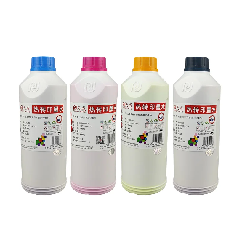 High Quality Original Tianwei CYMK Color Sublimation Ink 1 Liter Heat Transfer Pigment Printing Ink
