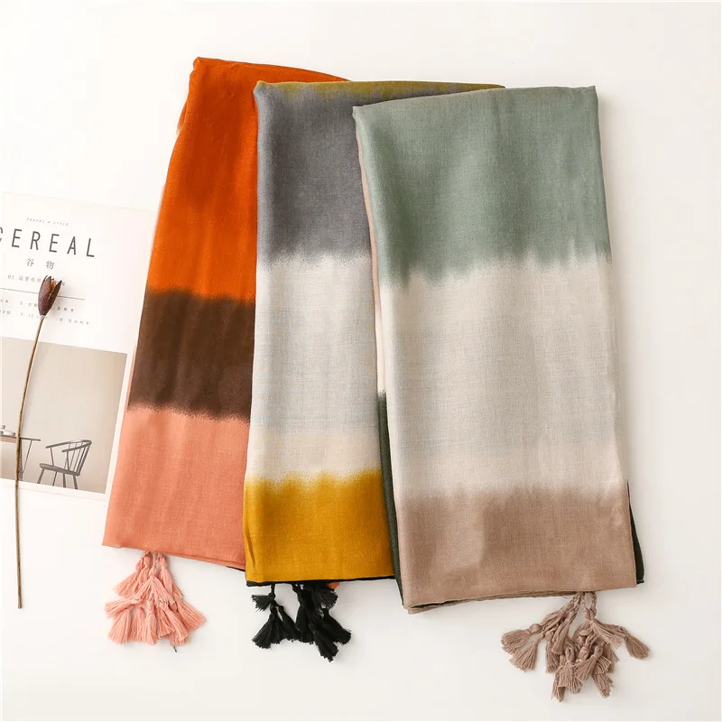 Мягкий льняной хлопковый шарф с принтом вискозные шали женские роскошные длинные шарфы