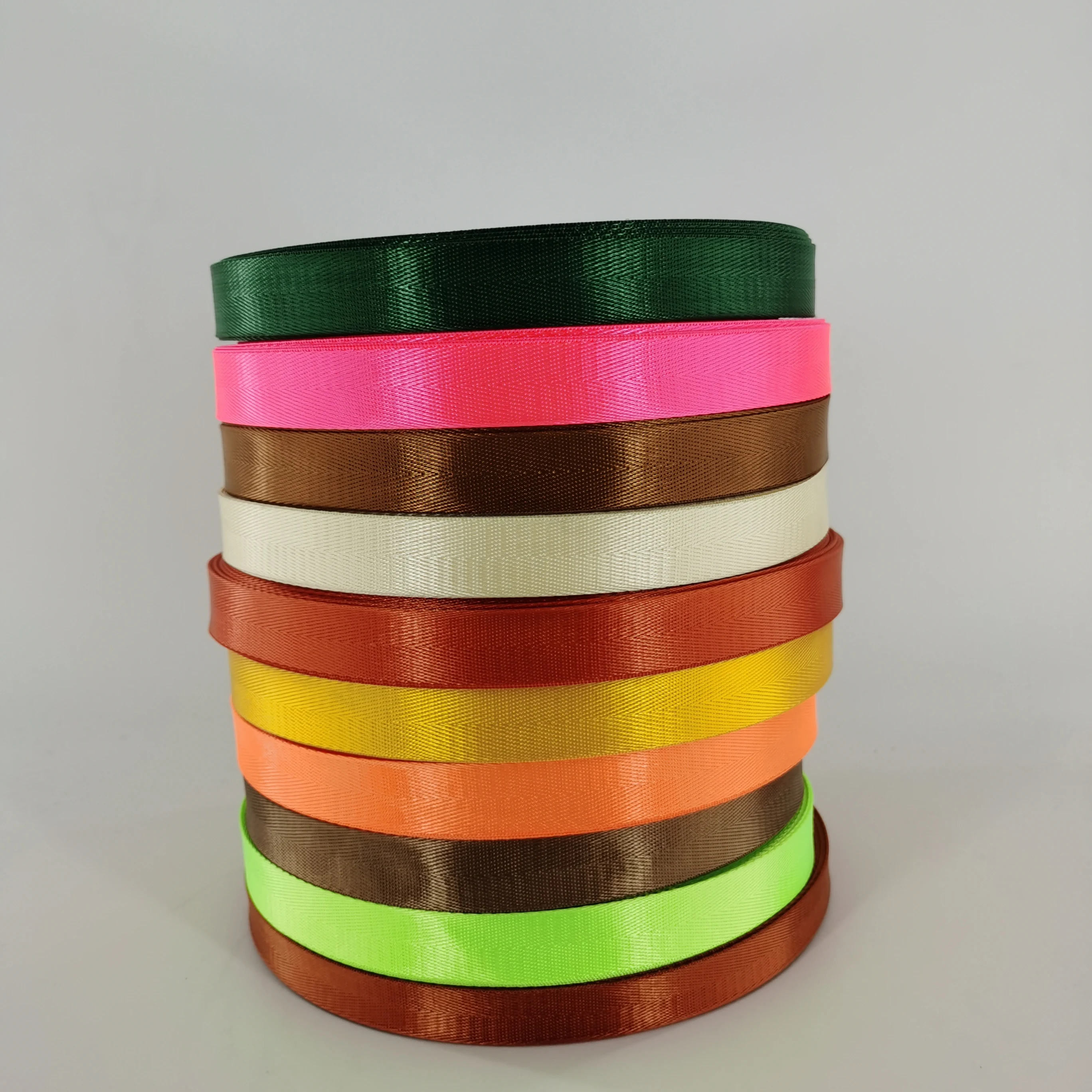 25MM Hot selling 25mm *1.3mm twill herringbone polyester webbing belt for clothing and bag