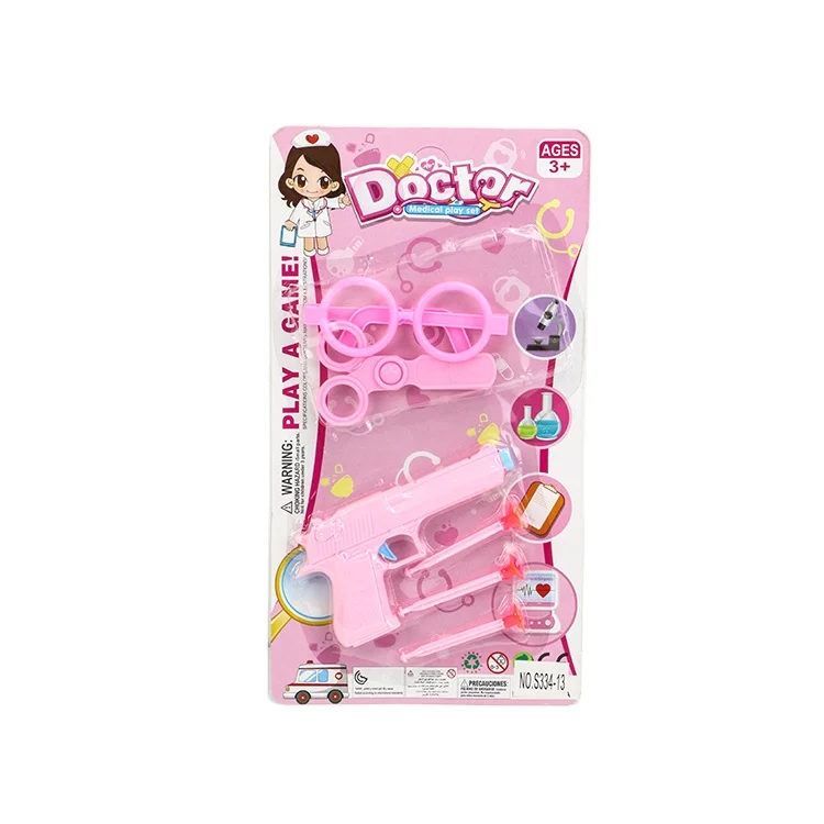 2024 hot sale Girls medical tools pink role play doctors preschool toys kit in blister medical toys