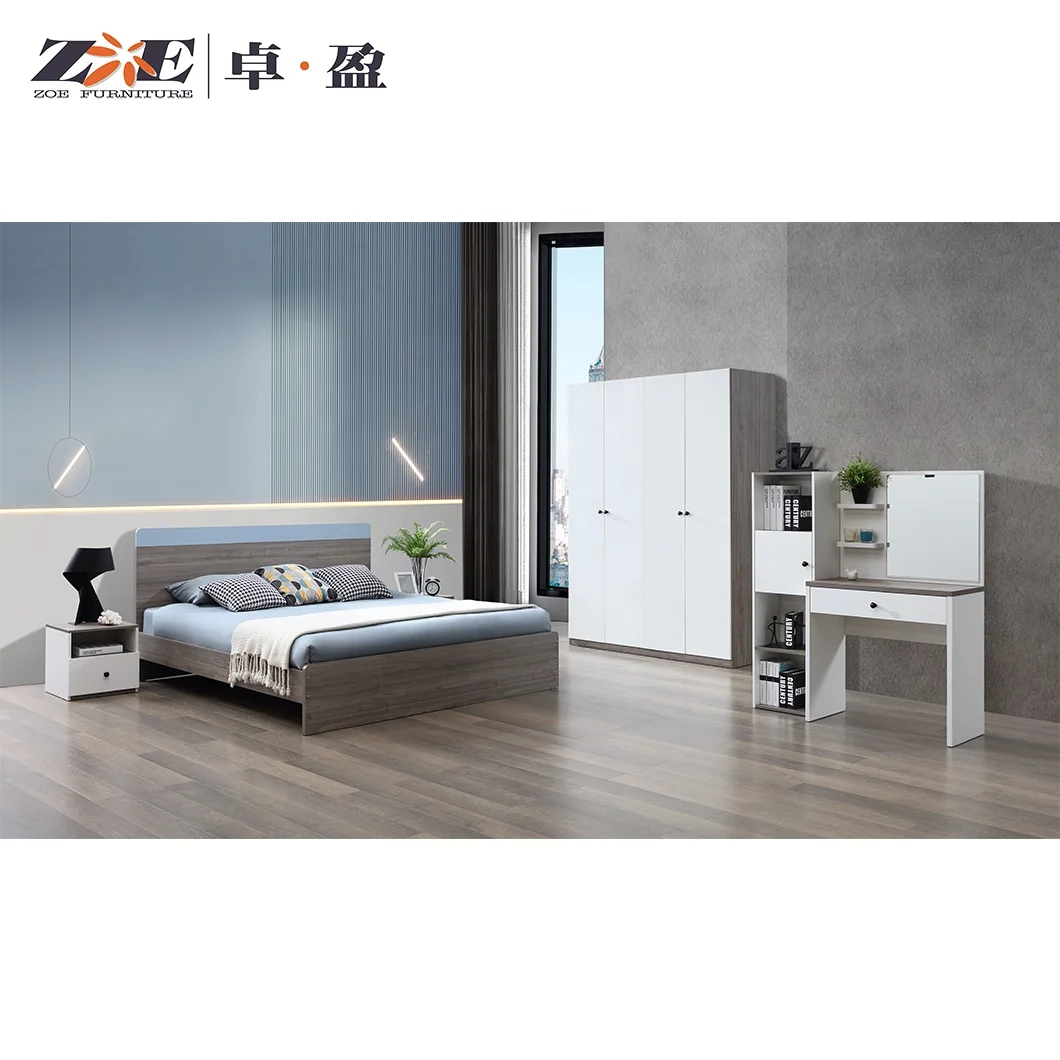 Modern smart furniture king bed frame design wooden bedroom set