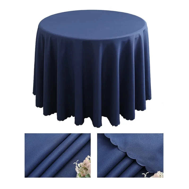 Custom Plain Round Spun Polyester Round Superior Shrinkage Resistance Dinning Table Cover Tablecloth