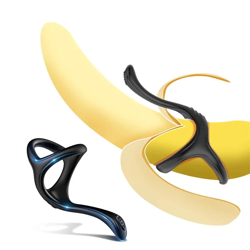 Silicone Triangle Penis Ring With Tail Adorime Stretchy Cock for Stimulation Trainer Sex Men