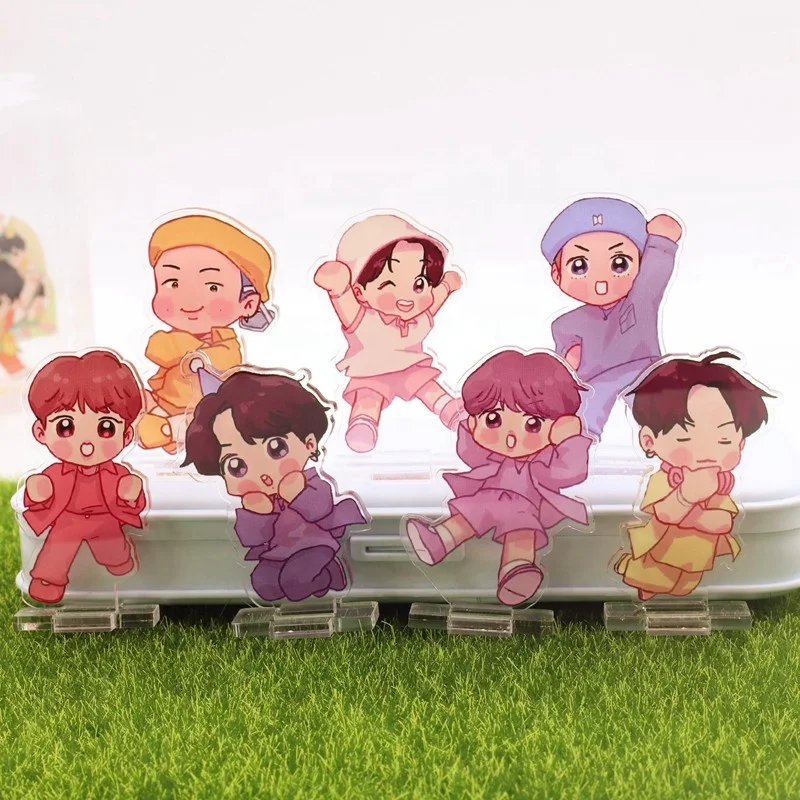 Bangtan Boys оптовая продажа Kpop Idol товар мультфильм милый прозрачная акриловая