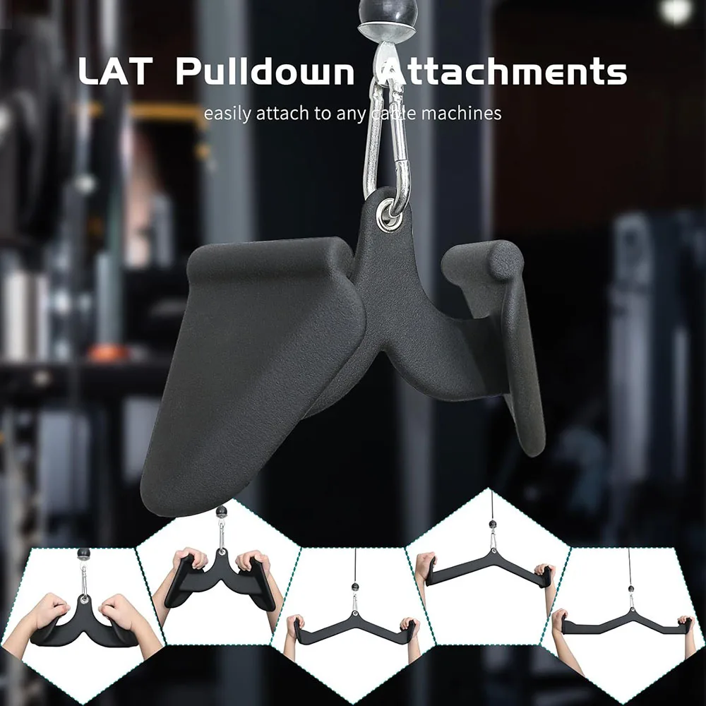 Pull Down Handle Fitness Accessories Grip Rowing T-bar V-bar Pulley Cable Machine Attachments for Back Bicep Tricep Training
