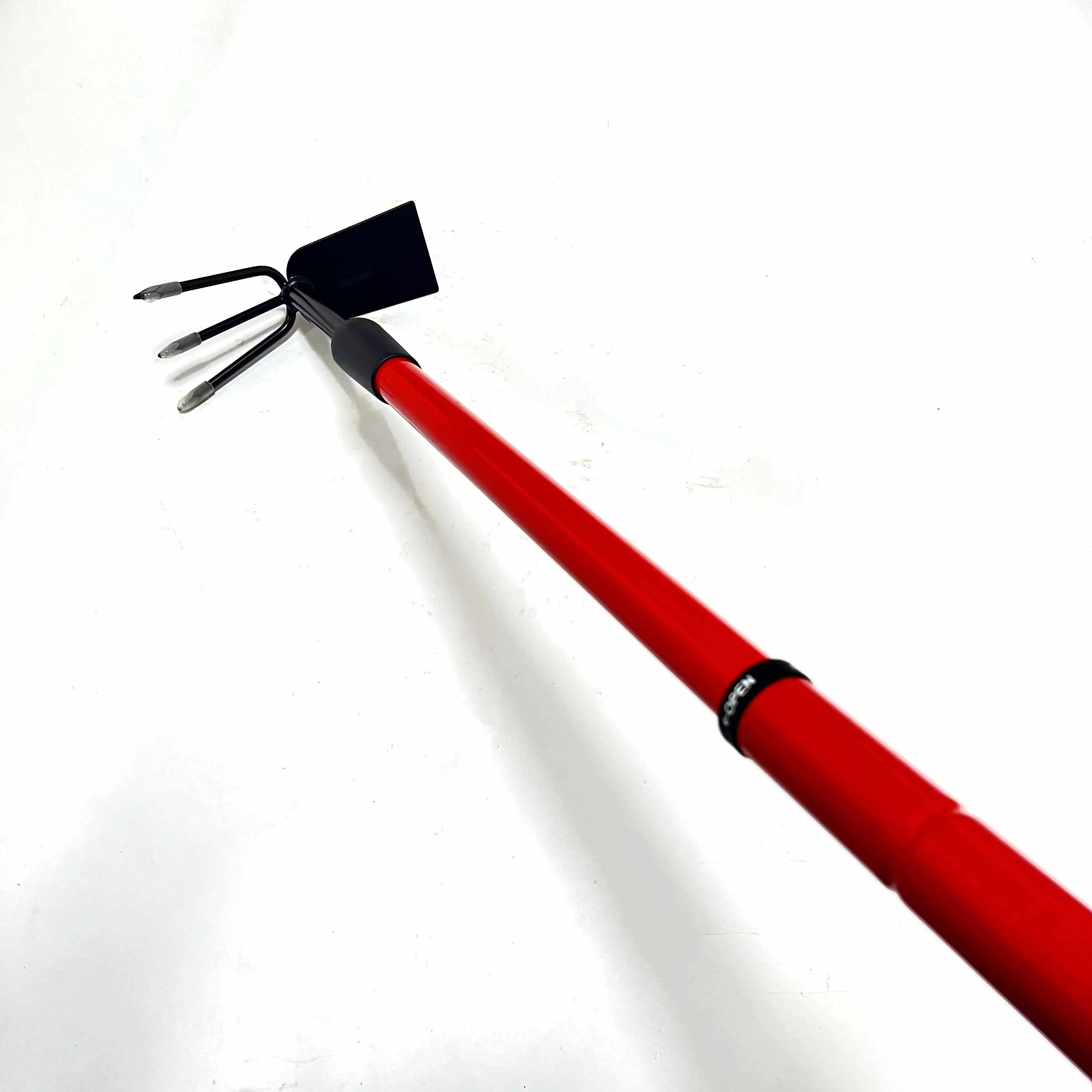 Portable retractable dual-use rake red rod with comfortable non-slip grip Gardening tool for planting flowers and turning soil