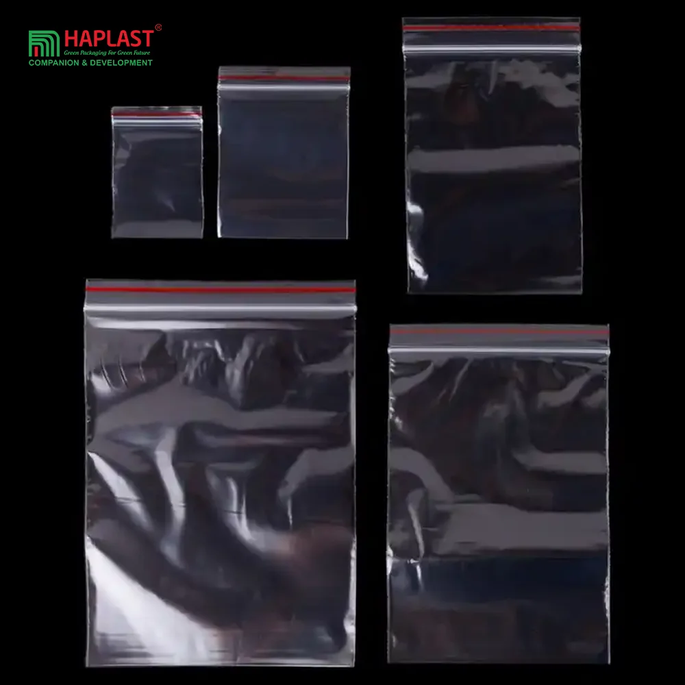 Biodegradable Transparent Custom Print Zip Lock Bag Reusable Slider Frosted Poly Slider Zipper Bag For Clothing