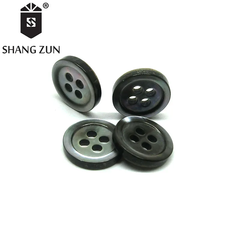 Wholesale custom clothing accessories button 4 hole sweater button natural black butterfly mother of pearl button