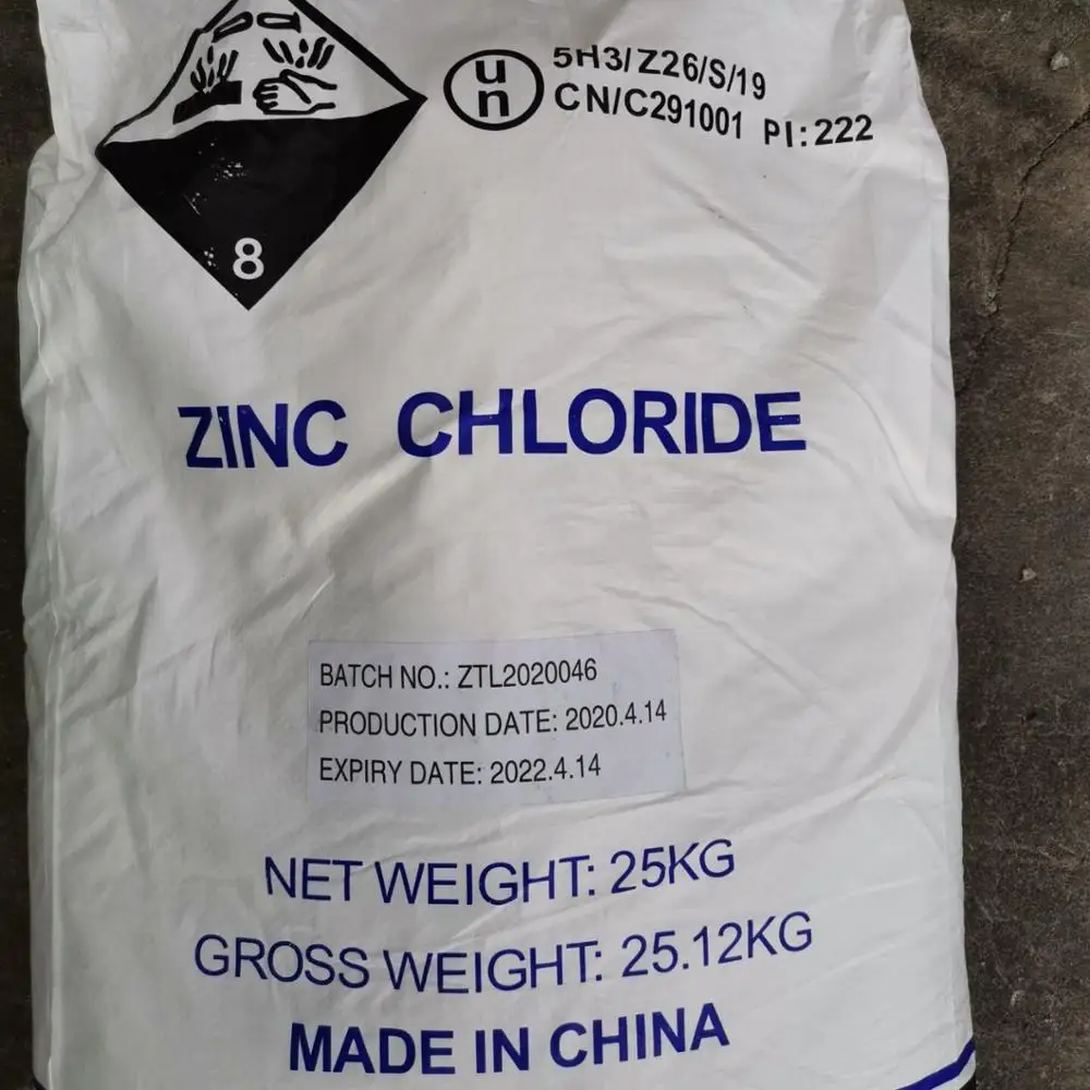 Battery grade Zinc Chloride 98%  with REACH certificate