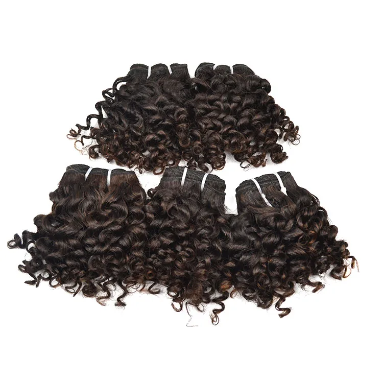 
Small Curly Short 100% Brazilian Remy Human Hair Machine Made Weft For Black Women From Factory 10 Inch Hair 