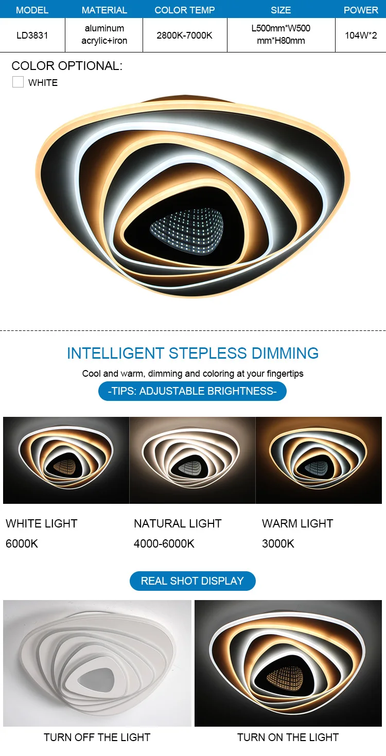 
High Quality Slim Color Changing LED Luxury Ceiling Light For Home 