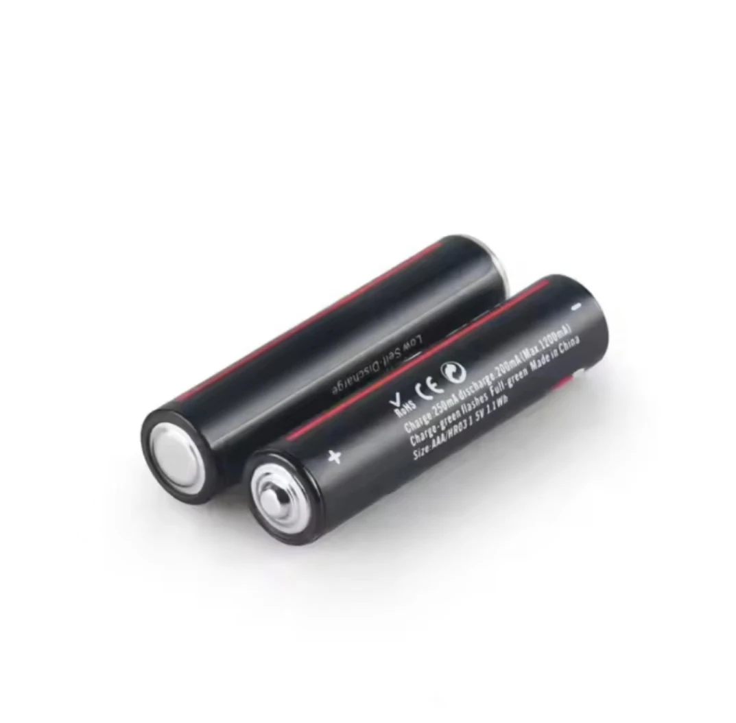 Type-C USB-C зарядный порт литий-ионный ААА 1 5 В 1100mWh аккумуляторная батарея с кабелем