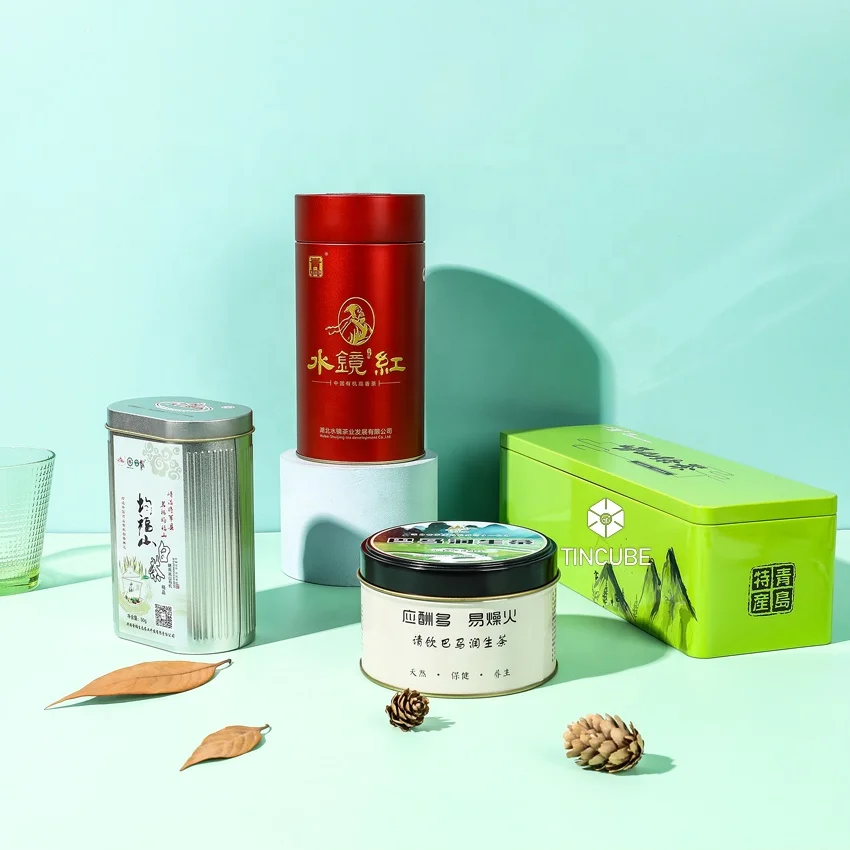Wholesale Metal Tea Tin Box Gift Airtight Tin for  Coffee and Tea Tin cans