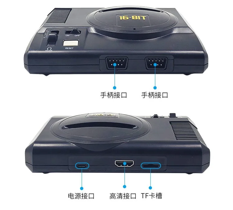 
HD16bit sega MD2 TF card built-in game 100 in 1, plug-in card dual handle video game console factory direct sales Double handle 