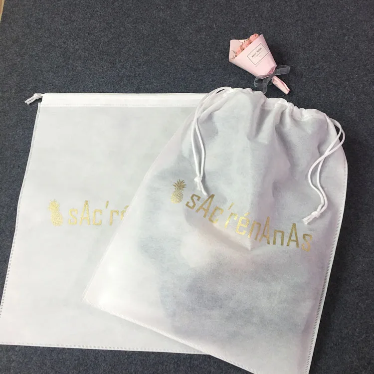 High quality no-woven Drawstring bag for clothes garment custom logo drawstring bag