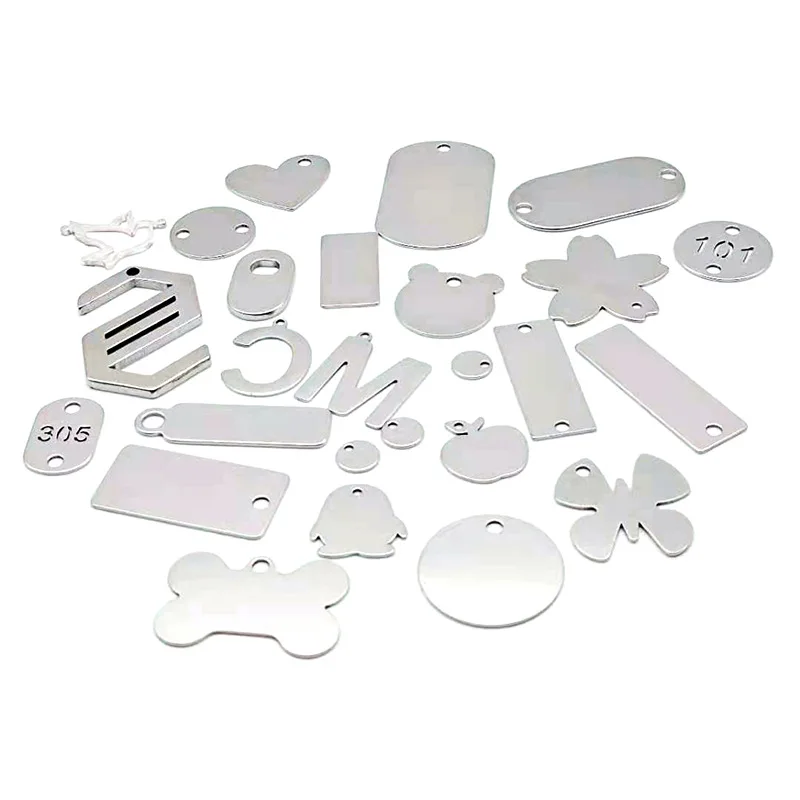 Custom Blank Letter Engraved Iron/ Aluminum Alloy/Copper Metal Gift Hanging Craft Tag Key Tag