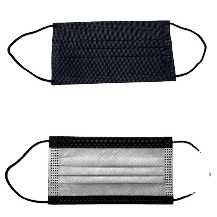 
factory custom masker 3 ply disposable facemask protection black mask 