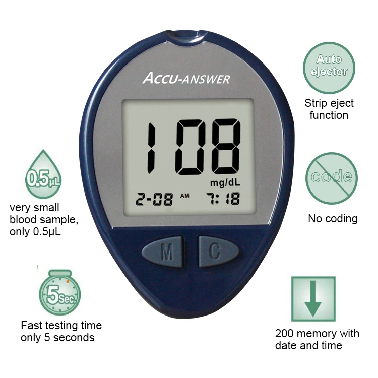 Factory sales ACCU ANSWER  blood glucose meter monitor for diabetes