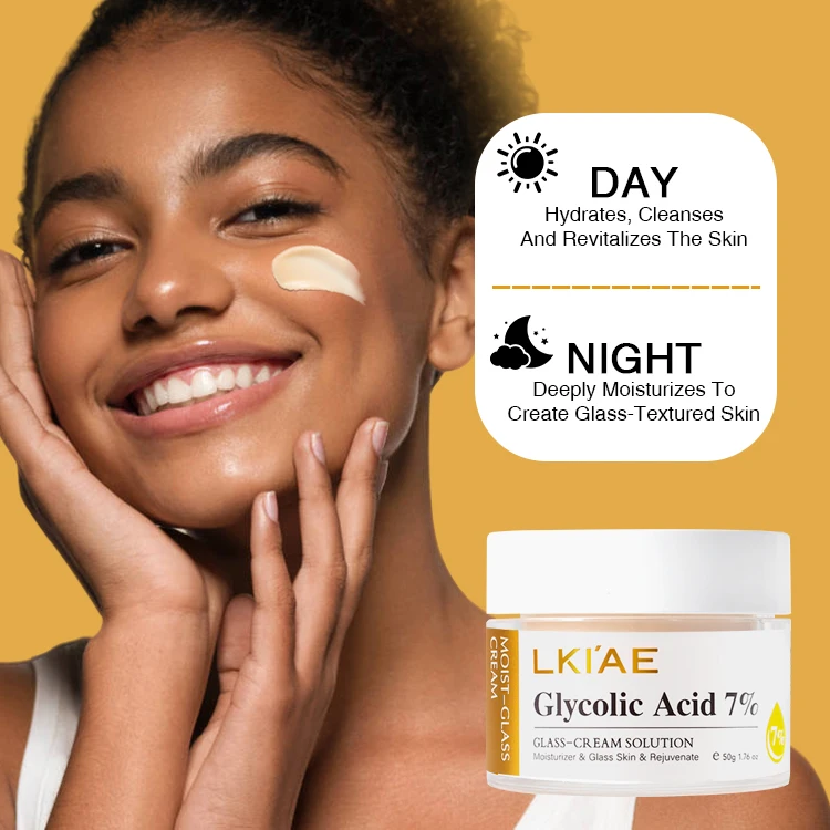 Private Label Korea Glycolic Acid Hyaluronic Acid Resurfacing Prevent Pigmentation Anti-Wrinkle Facial Cream for All Skin Type