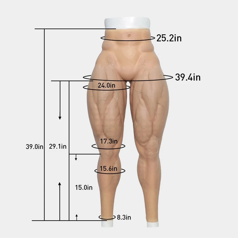 Silicone Fake Muscle Male Pant Realistic Artificial Simulation False Muscle Strong Leg Pants for Transvestite Cosplay