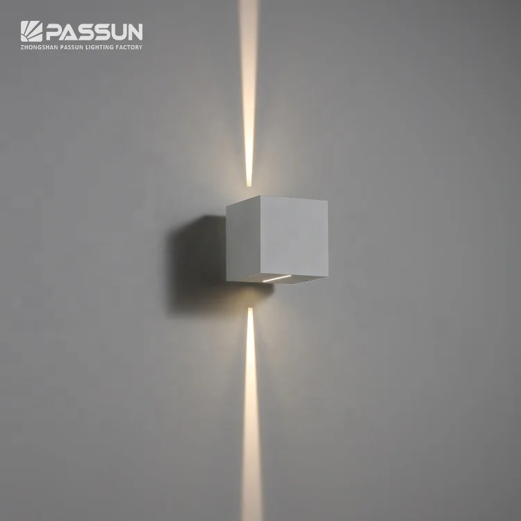 aluminium cube shaped up down wall washer outdoor decorative led wall lamps