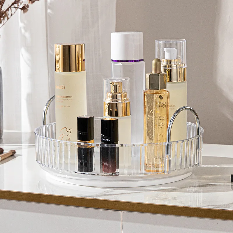 Multifunctional first floor storage rack for dressing table, rotating storage and organizing rack for bathroom and living room