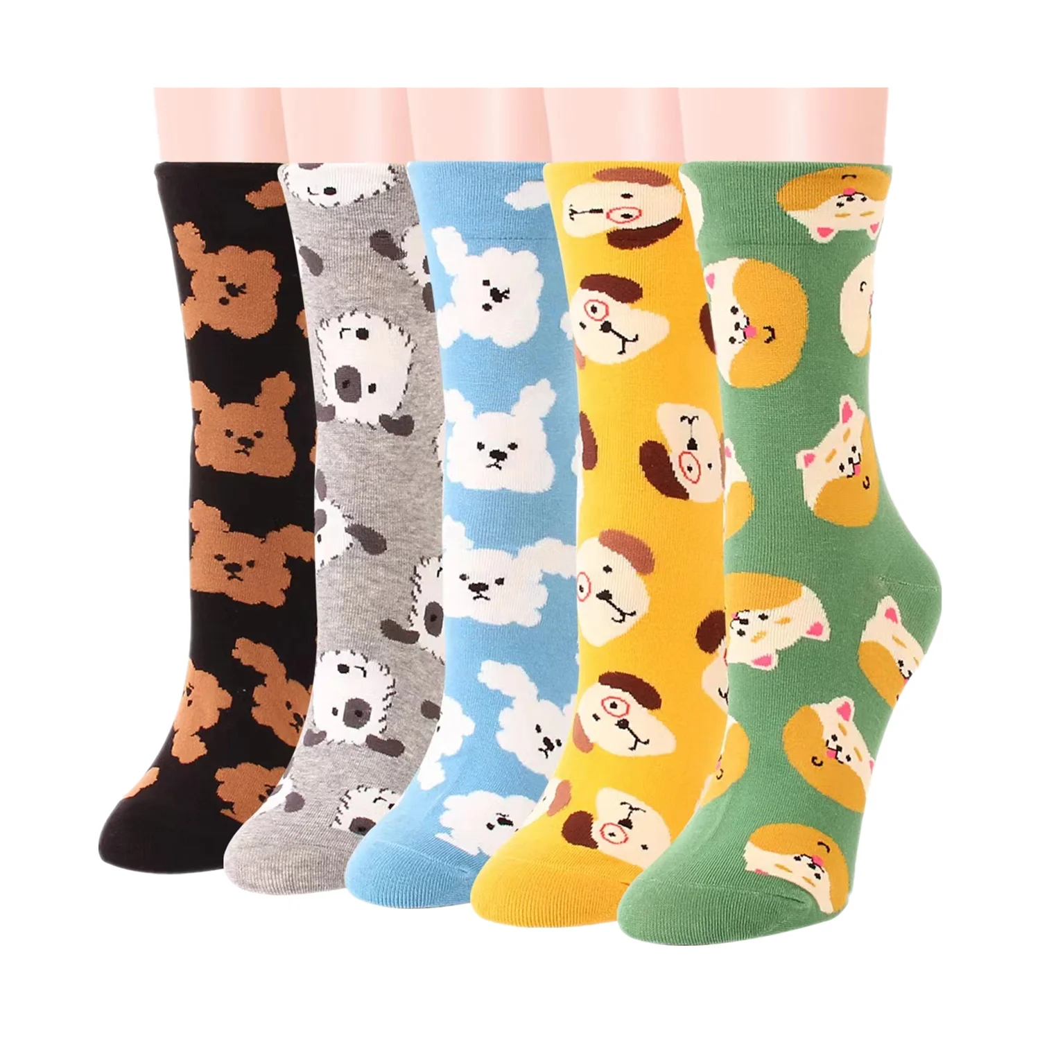 custom design happy socks dog cute gift socks cat animal creative crew socks
