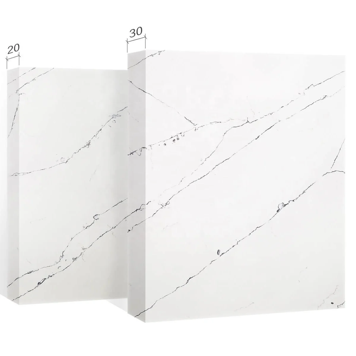 Полированная кварцевая каменная плита Calacatta толщиной 20 мм