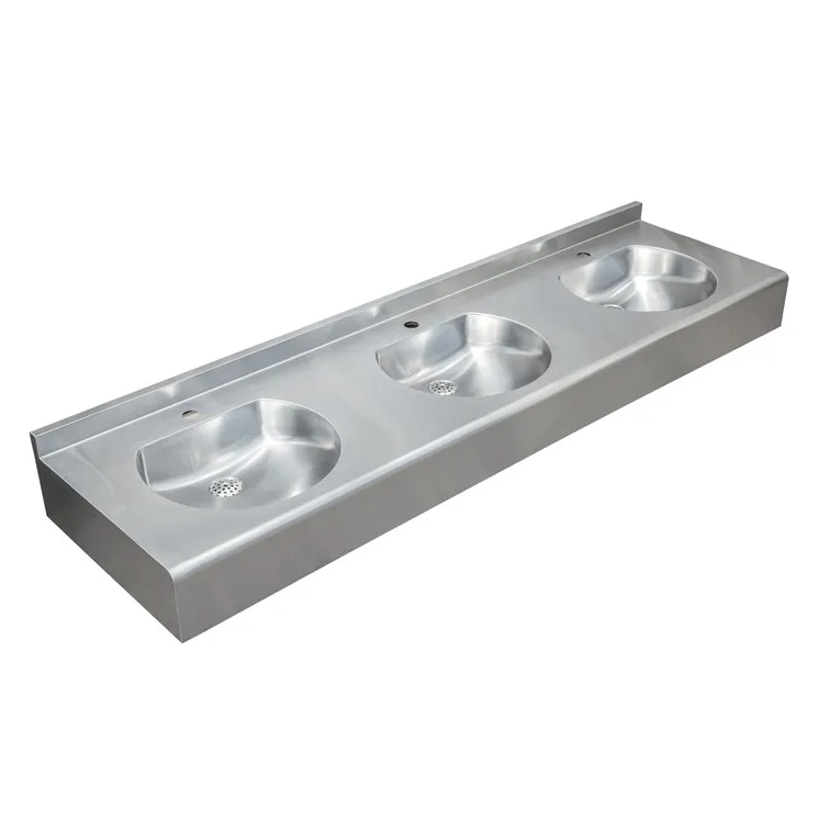 Public Commercial Stainless Steel Wall Hung Washroom Hand Wash Sink Washbasin Set Basin