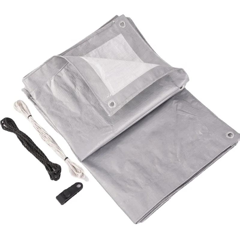 MILLION lamination plastic canvas waterproof 10*20 15*30 20*40 m 180 gsm  sliver and white pe tarpaulin sheet