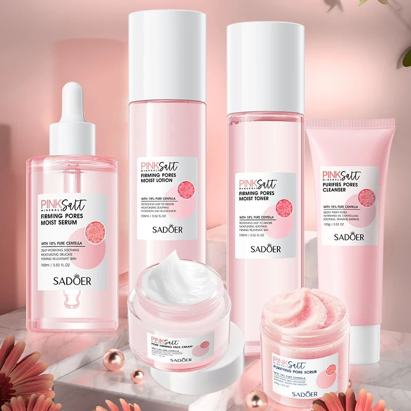 Korean Cosmetics SADOER Himalayan Pink Salt Pore Firming Hydrating Mask Skin Care Beauty Products Facial Cream Skin Care Set