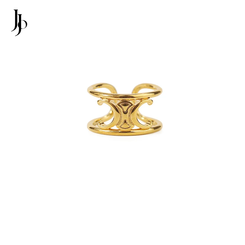 JOJO Fashion 2023 dainty gold rings for women 18k real gold Arc de Triomphe design luxury brand ring