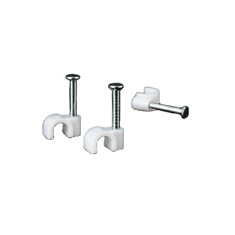 Flat Nail Square Cable Clamp Plastic Wall Wire Fastener Organizer Bracket Cable Clamp