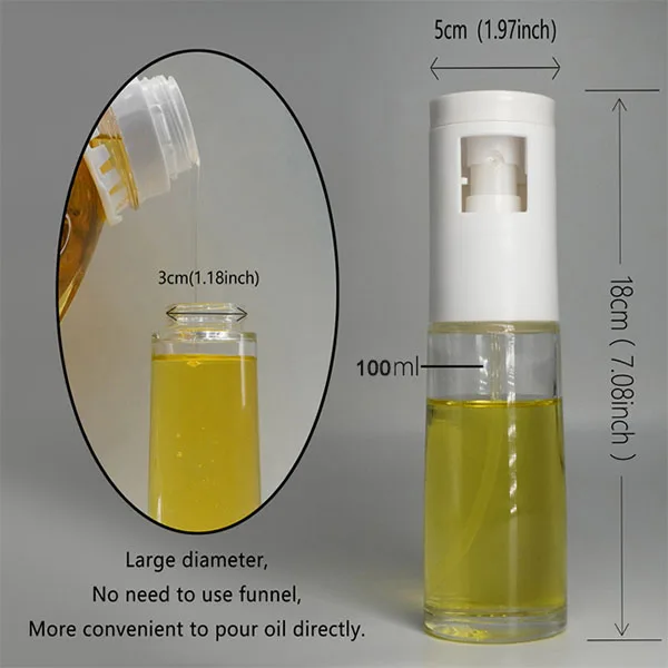2022 Kitchen Accessories Food Grade  PP 100ML Olive Oil Sprayer Bottle, Spray Oil Mist Pot For Cooking