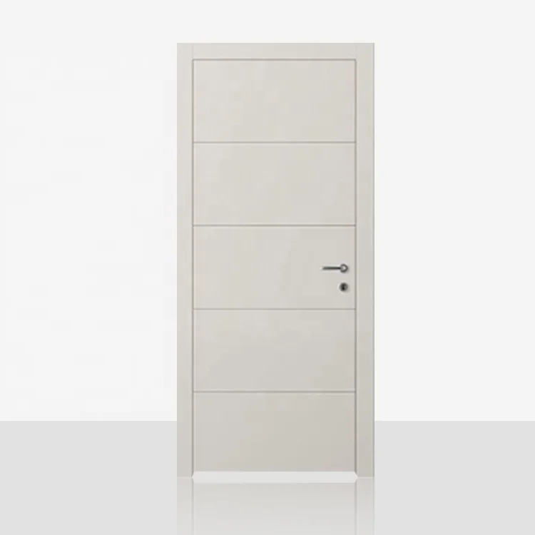 Latest Design Soundproof Interior Modern White Color Wood Door
