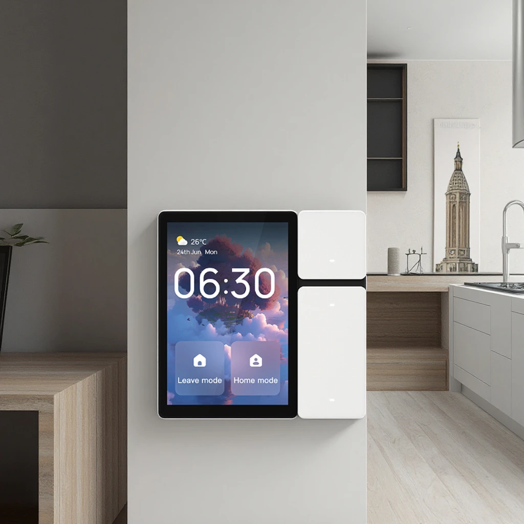 2024 3.5 Inch Touch Screen Wall Light Switches 3 Gang Relay Tuya APP 3-Way Home smart life Remotr control