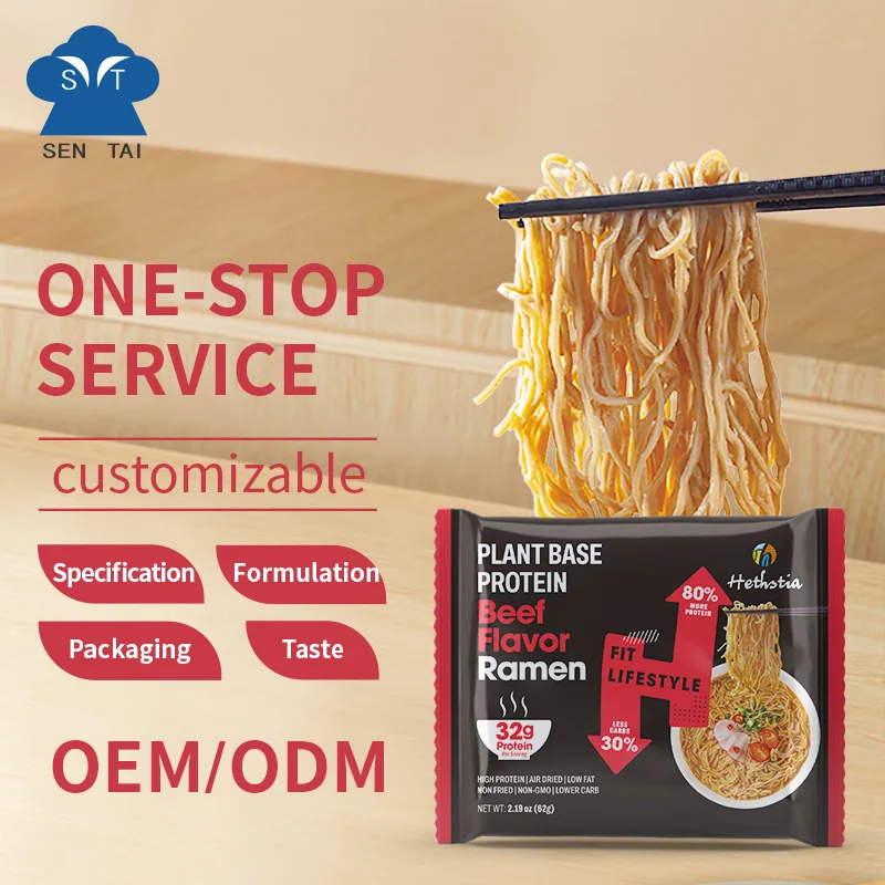 High Protein Plant-based Vegan Vegetarian Air Dried Healthy Instant Ramen Noodle With Chicken Flavor