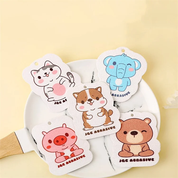 Non-stick Cartoon Wood Pulp Cotton Sponge Compressed Magic Oil Multifunction Household Kitchen Rag Towel Roll Dishwashing Sponge
