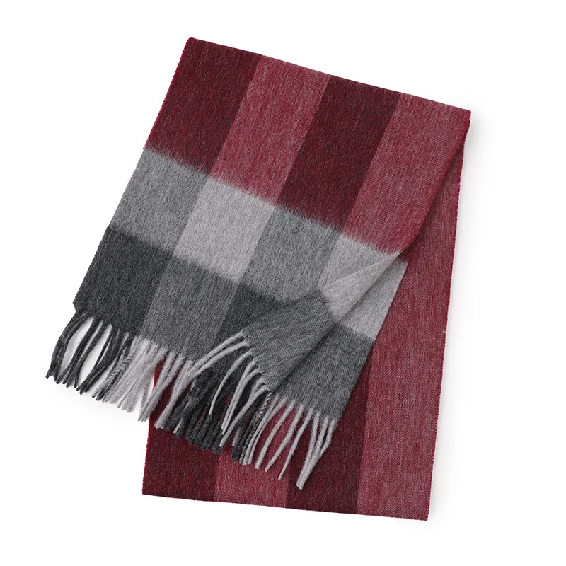 Luxury 100% Pure Cashmere Scarves Shawls Winter Women Warm Plaid Checkque Pashmina Wool Scarf