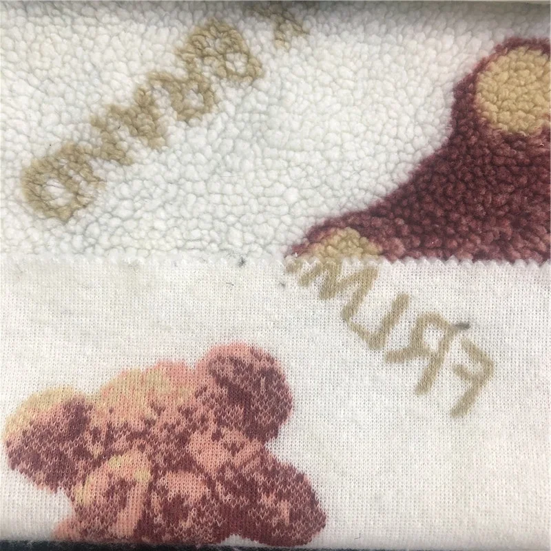 wholesale  jacquard knitted sherpa fabric for blankets and autumn/winter garments