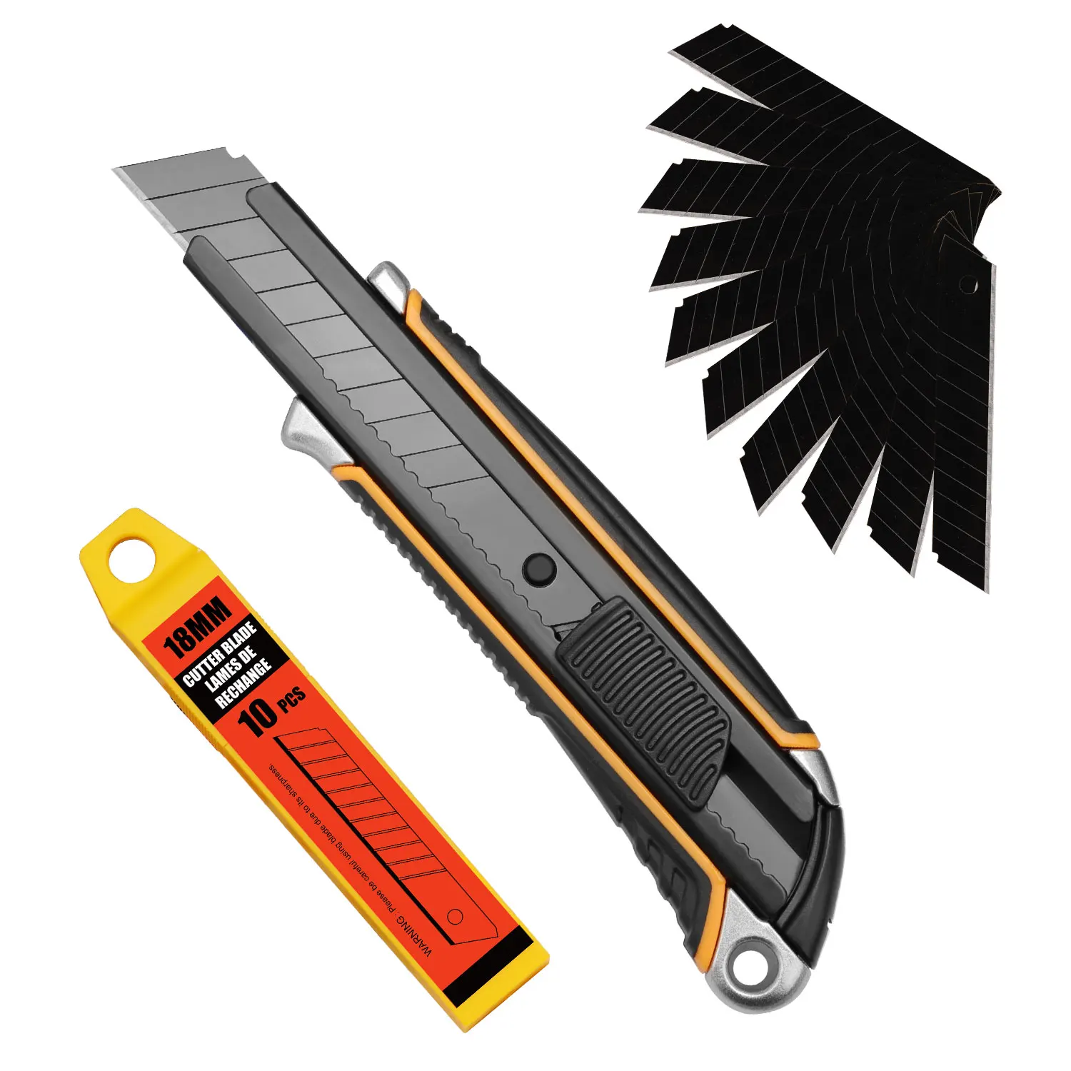 ZY-510 Custom Heavy Duty Aluminium Alloy Handle Utility Knife 18mm Sk2 Snap off Blade Knives Multi-functional Cutter Knife