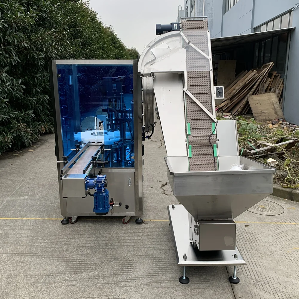 Shanghai factory auto high speed rotary double heads capping machine with clutch