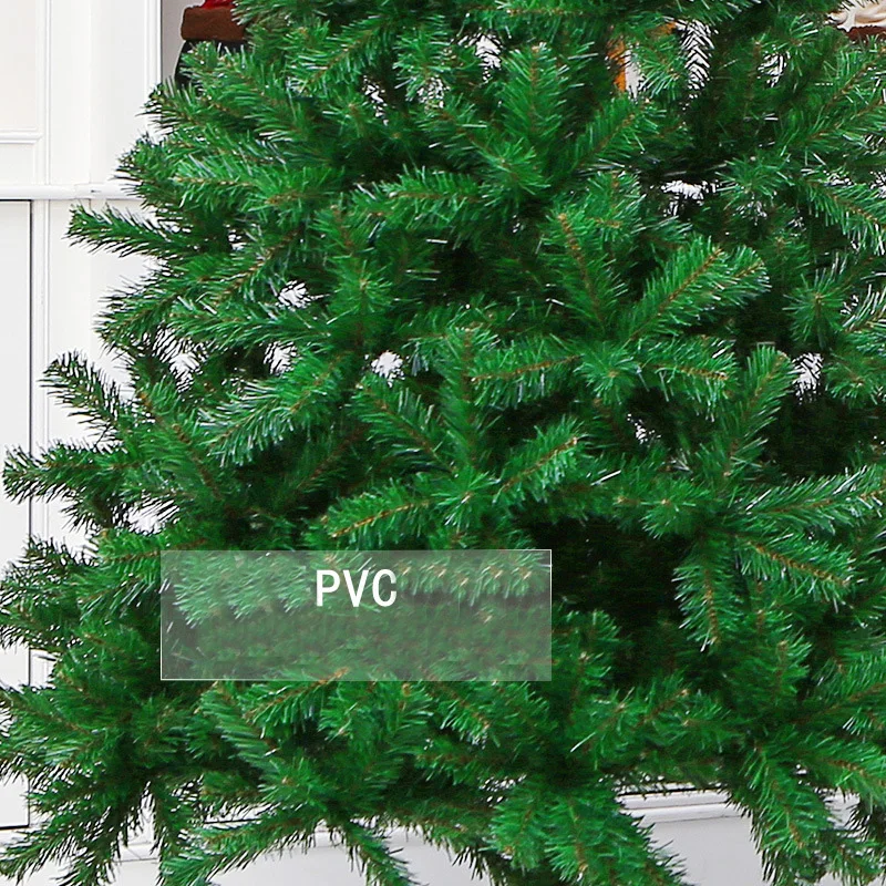 Wholesale PVC PINE Christmas Tree Large Green Rustic Artificial Christmas Tree Decoration Environmentally Friendly Metal Base