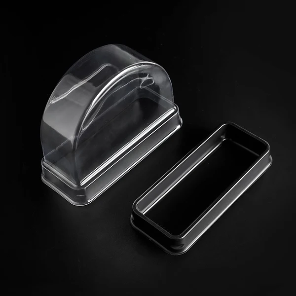 Clear Swiss Roll Cake Box OEM Reliable Disposable Semi Circular Pastry Packaging Takeaway Box PET Plastic Cake Packaging Box