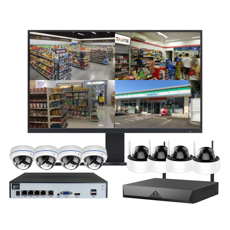 Outdoor Cctv Kit Wireless Wifi Security Camera Night Vision With Led Display Monitors All In One Manufacturer
