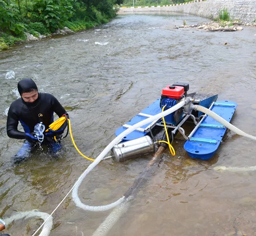 2.5 Inch gold mining dredge boat  gold mining in the river portable stool