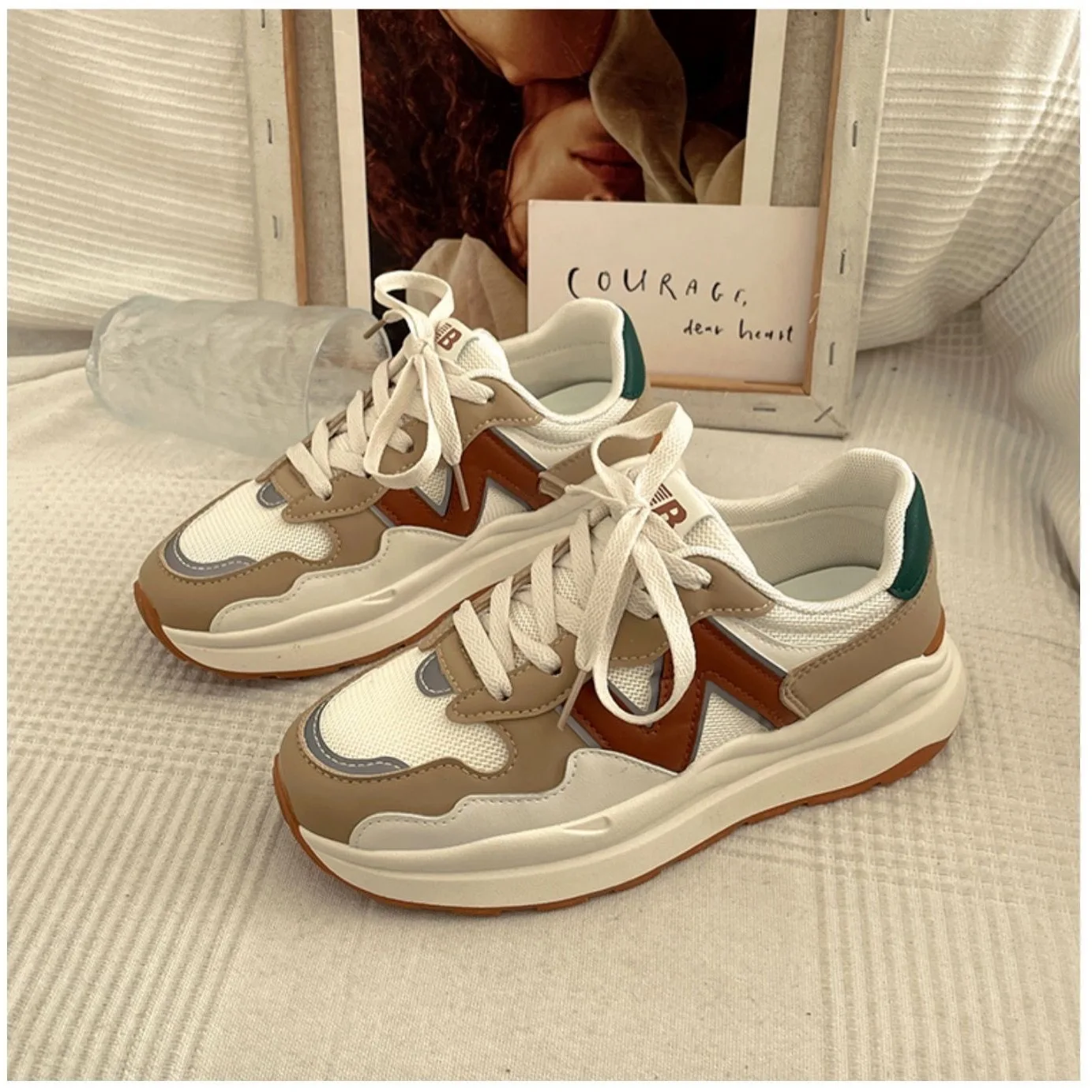 Daddy 2024 spring new Korean version of breathable student sports female thick sole casual ins fashion shoes wholesale
